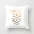 Minimalist white pillowcase with a stylish golden glitter pineapple pattern decoration - 18x18 Inch / Pineapple Pattern (DRD25-1)