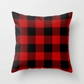 Quadratischer Kissenbezug mit klassischem rot-schwarzem Buffalo-Karo für Sofa-Deko - 45x45 cm / Rot-Schwarzes Karo (DRD51-3)