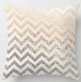 Modern champagne gold glitter chevron pattern square throw pillow cover case - 18x18 Inch / Chevron Pattern (DRD25-8)