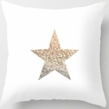 Modern white pillowcase featuring a rose gold glitter star pattern in a minimalist style - 18x18 Inch / Star Pattern (DRD25-10)