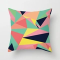 Polyester kussensloop met Scandinavische kleurrijke geometrische driehoeken in mintgroen - Modern Macaronkleur Geometrische Driehoekstijl (YMDDRD40-8) / 45x45 cm