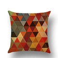 Moderne geometrische kussensloop met oranje en grijze driehoeken en textuurafwerking - Warme Kleur Geometrische Driehoek Splijtstijl (YMDDRD40-10) / 45x45 cm
