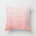 Federa per cuscino rosa con motivo marmo e griglia geometrica per divano moderno - 45x45 cm / Motivo Griglia Marmo Rosa (DRD60-3)