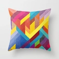 Noordse kussensloop met kleurrijke abstracte geometrische patronen op geweven stof - Kleurrijke Abstracte Kunst Geometrische Stijl (YMDDRD40-1) / 45x45 cm