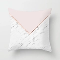 Pink and marble geometric square cushion cover with stylish rose gold divider line - 18x18 Inch / Geometric Marble Splicing (DRD60-6)
