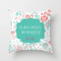 Frida Kahlo quote throw pillow cover with floral patterns and Mexican folk art motifs - 45x45 / Frida Artistic Portrait (DRD21-21)
