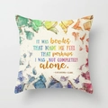 Peach skin pillowcase with watercolor book design and Cassandra Clare quote - 45x45 / Book Illustration Quote (DRD21-20)