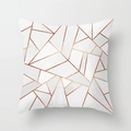 Pink marble geometric throw pillow case with modern gold lines for sofa decor - 18x18 Inch / Gray White Gold-Geometric Blocks (DRD15-18)
