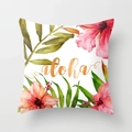 Peach skin pillowcase featuring tropical flowers and aloha text print - 45x45 / Tropical Aloha Floral (DRD21-9)