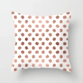 Modern pink marble style cushion cover with elegant rose gold polka dot pattern - Rose Gold Polka Dot Pattern (DRD26-2) / 18x18 Inch