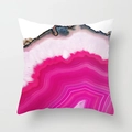 Abstract geometric marble texture pillowcase in magenta and white art print - 45x45cm / Rose Pink Agate Texture Style (DRD28-2)