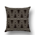 Modern Nordic square pillowcase with black and beige geometric triangle patterns - 45x45cm / Nested Geometric (YMD18-1)