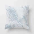 Square marble geometric pillow case with peach skin fabric and blue glitter highlights - Light Blue Glitter Ore Marble (DRD104-7) / 18x18 Inch