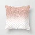 Modern square rose gold gradient and chevron pattern pink marble throw pillow cover - Rose Gold Gradient Glitter (DRD26-14) / 18x18 Inch