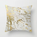 Modern marble texture throw pillow cover with elegant golden foil accents - 45cmx45cm / Gold Veined Marble Luxury Style (CRD07-12)