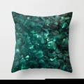 Green crystal ore pattern peach skin velvet square pillowcase for sofa decor - 45x45cm / Emerald Ore Crystal Style (DRD28-21)
