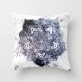Ethnic mandala square pillowcase with navy galaxy star print on peach skin fabric - 18x18 Inch / Starry Sky Galaxy Mandala (DRD54-16)