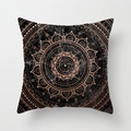 Mandala pattern pillow cover with marble texture and rose gold geometric design - 18x18 Inch / Marble Pattern Gold Mandala (DRD54-19)