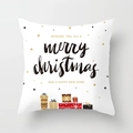 Nordic peach skin Christmas pillowcase with Merry Christmas text and gift box illustration - 18x18 Inch / Classic Christmas Print on White (DRD87-10)