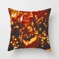 Funda de cojín de Halloween con diseño de calabazas brillantes para decoración de sofá - 45x45 cm / DRD69-5