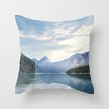 Ocean series peach skin throw pillow cover with snowy mountain and lake forest print - 18x18 Inch / Snow Mountain Lake Style (DRD43-24)