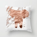 Fodera per cuscino quadrata effetto marmo moderno con sagoma di elefante oro rosa e macchie - Silhouette di Elefante (DRD100-2)