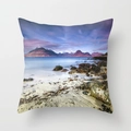 Ocean landscape throw pillow cover with snow mountain and sea printed on peach skin fabric - 18x18 Inch / Pebble Beach Style (DRD43-3)