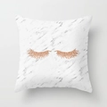 Detail of marble pattern cushion cover with rose gold glitter eyelash design decoration - Eyelash Pattern (DRD100-8)