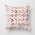 Macro detail of marble pattern and rose gold leaf foil print on square pillow cover - Horizontal Leaf Pattern (DRD100-12)