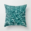 Ocean teal water ripple peach skin pillow cover with realistic sunlight reflection patterns - 18x18 Inch / Undersea Ripple Style (DRD43-6)