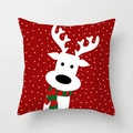 Christmas Santa peach skin pillowcase with cute white reindeer on red snowflake pattern - Cartoon White Reindeer (DRD108-7)