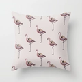 Polyester square pillowcase with French Bulldog and pink flamingo cartoon print - 18x18 Inch / Bulldog and Flamingo (DRD56-8)