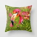 Polyester throw pillow featuring a watercolor flamingo and tropical palm leaves pattern - 18x18 Inch / Tropical Monstera Leaves (DRD56-12)
