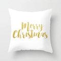 Federa natalizia nordica bianca con scritta dorata Merry Christmas in rilievo - 45x45 cm / Merry Christmas Glitterato Oro (DRD87-2)