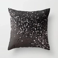 Detailed macro shot of silver glitter gradient pattern on modern black polyester pillow case - Black With Silver Glitter Style (DRD109-5) / Standard Square