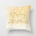 Federa per cuscino in velluto pelle di pesca con glitter dorati Merry Christmas - 45x45 cm / Merry Christmas Bokeh Oro (DRD87-4)
