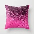 Detail of modern Nordic polyester pillowcase with vibrant pink to black glitter gradient - Magenta Black Gradient Style (DRD109-7) / Standard Square