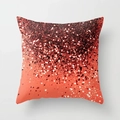 Detail of modern Nordic gradient sequins pattern on square polyester pillow cover surface - Red Black Coral Orange Gradient Style (DRD109-8) / Standard Square