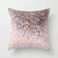 Close-up of pink decorative pillowcase with rose gold gradient glitter pattern - Light Pink Rose Gold Gradient Style (DRD109-9) / Standard Square