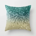 Macro detail of decorative pillow cover with teal to gold shimmer gradient effect - Teal To Gold Gradient Style (DRD109-12) / Standard Square