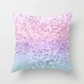 Macro detail of Nordic polyester pillowcase with gradient pink purple blue glitter texture - Pink Purple Light Blue Gradient Glitter Style (DRD109-20) / Standard Square