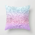 Detail of modern Nordic polyester pillowcase with gradient glitter and diamond texture - Ice Blue Cherry Pink Purple Gradient Style (DRD109-18) / Standard Square