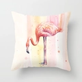 Artistic flamingo watercolor design square polyester throw pillow for home decor - 18x18 Inch / Watercolor Smudge Art (DRD56-20)