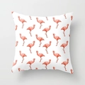Polyester flamingo print throw pillow case with watercolor pattern on white background - 18x18 Inch / Watercolor Repeat (DRD56-29)