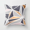Fodera per cuscino geometrica rosa con motivi astratti in marmo grigio e oro moderno - Quadrato (45*45cm) / Triangolo Geometrico Grigio Oro Rosa (DRD122-4)