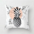 Detail of pink marble pattern pillowcase with geometric circle and pineapple print - Square (45*45cm) / Marble Pineapple Pink Circle (DRD122-12)