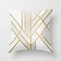 Rosa Marmor- und geometrisches Muster Kissenbezug in Pfirsichhaut-Optik Design - 45x45 cm / Weiß-Gold Silber Geometrisch (DRD15-2)
