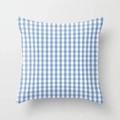 Federa per cuscino in lino a quadretti blu e bianchi per divano e ufficio casa - 45x45cm / Gingham Blu Bianco (DRS-3)