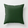 Dettaglio della federa per cuscino in lino a quadri verde e nero con trama di alta qualità - 45x45cm / Scozzese Verde Nero (DRS-2)