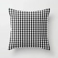 Federa per cuscino minimalista in lino a quadretti bianchi e neri per divano e ufficio - 45x45cm / Griglia Nero Bianco (DRS-1)